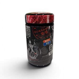T-BONE by THE TENCO premium cannabis jar with red marble lid and white ash 10/10 guarantee
