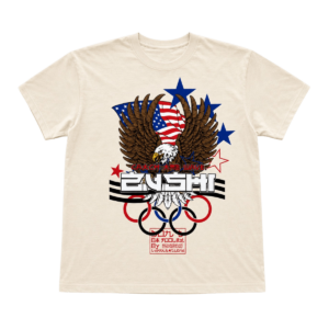 Zushi USA T-shirt by THE TENCO back view with bold USA lettering and Zushi wave graphic on premium cotton