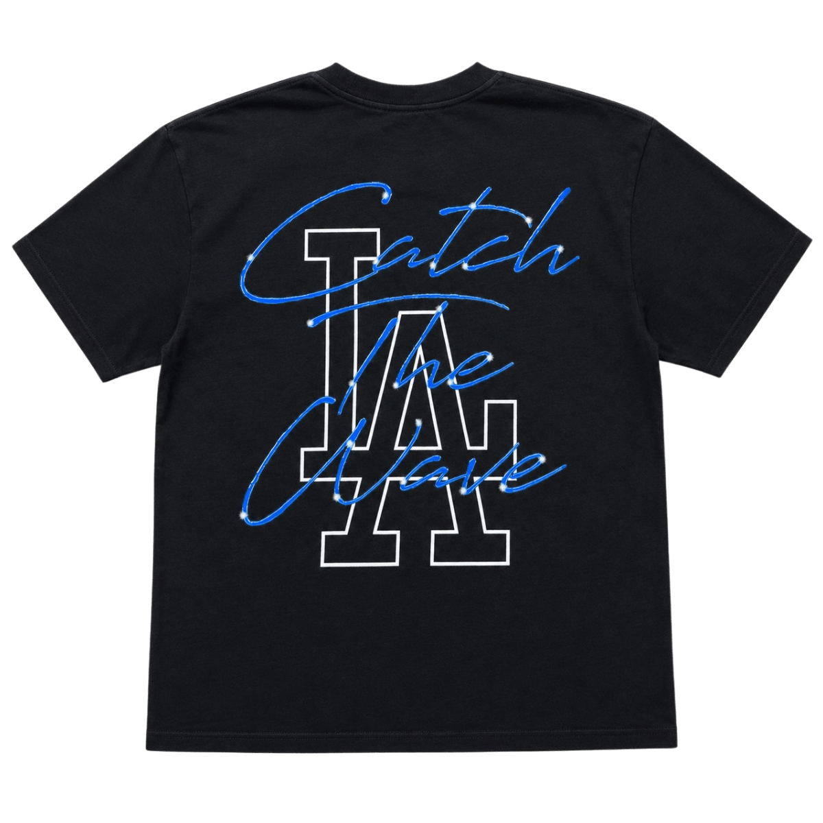 Zushi LA T-Shirt by THE TENCO back view with Catch The Wave LA print