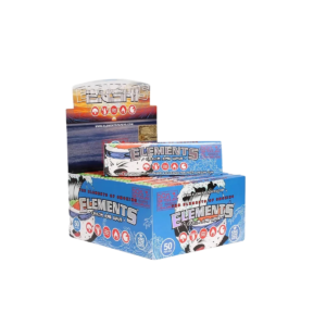 Zushi Elements Papers King Size Wide 50 Pack Box with exclusive Zushi collab artwork and wave design on black background