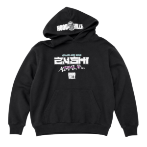Zushi Hoodville Miami Hoodie front view with HOODVILLE logo and bold ZUSHI chest print
