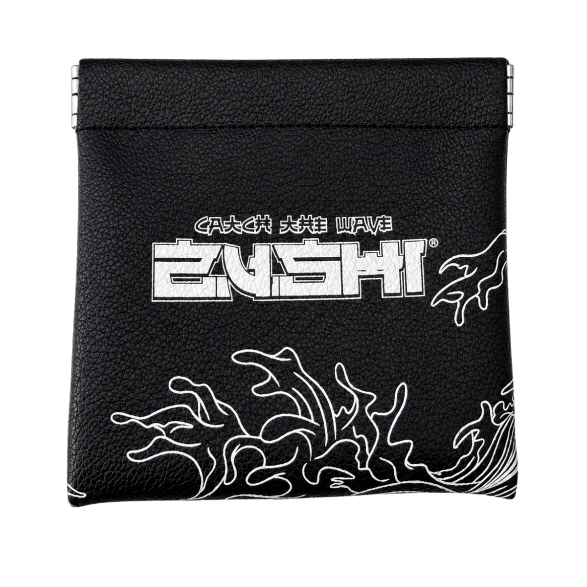 Black ZUSHI protective pouch with wave graphics for Zushi Lighter Chain